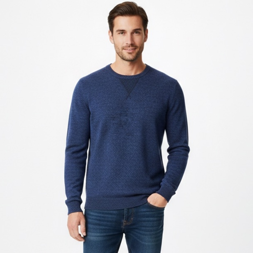 1901 Navy Blue Cotton Cashmere Crewneck‎ Pullover Sweater XL Preppy Academia